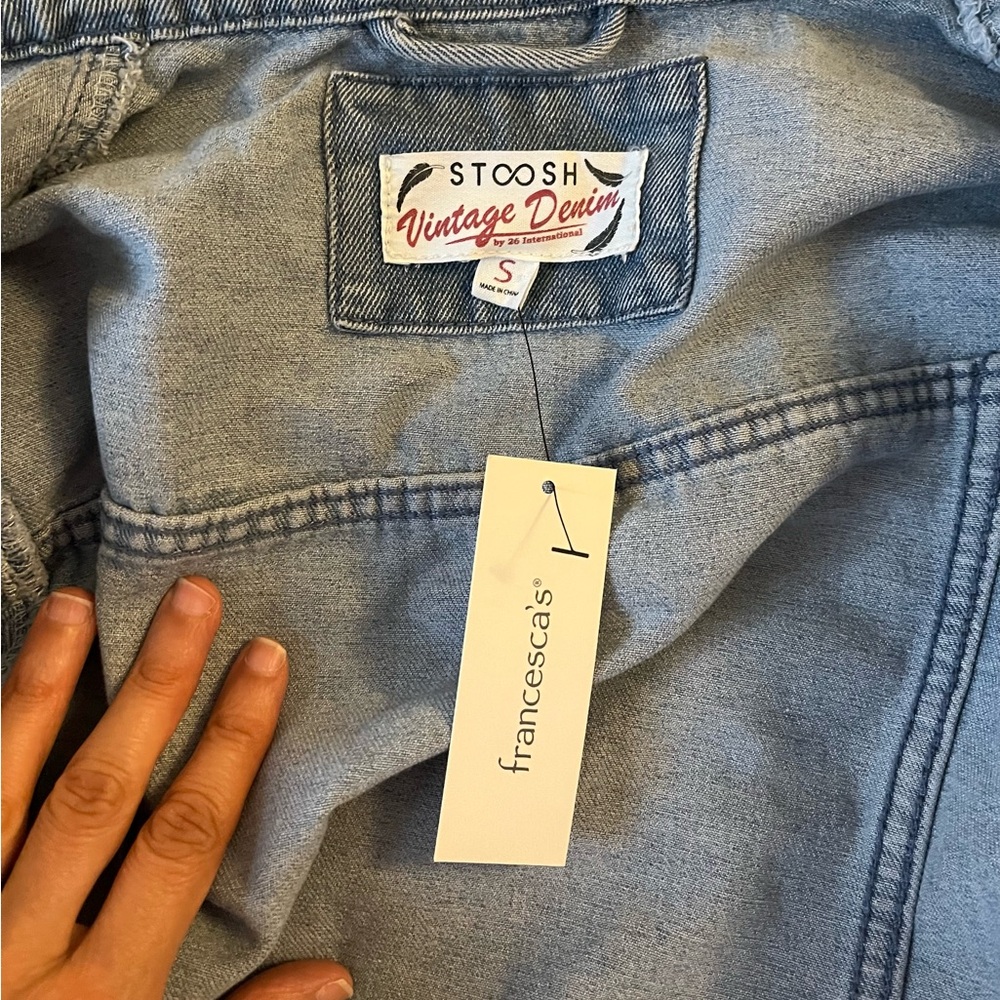 New with Tag NWT Stoosh Vintage Denim Jacket Size S - Picture 4 of 5